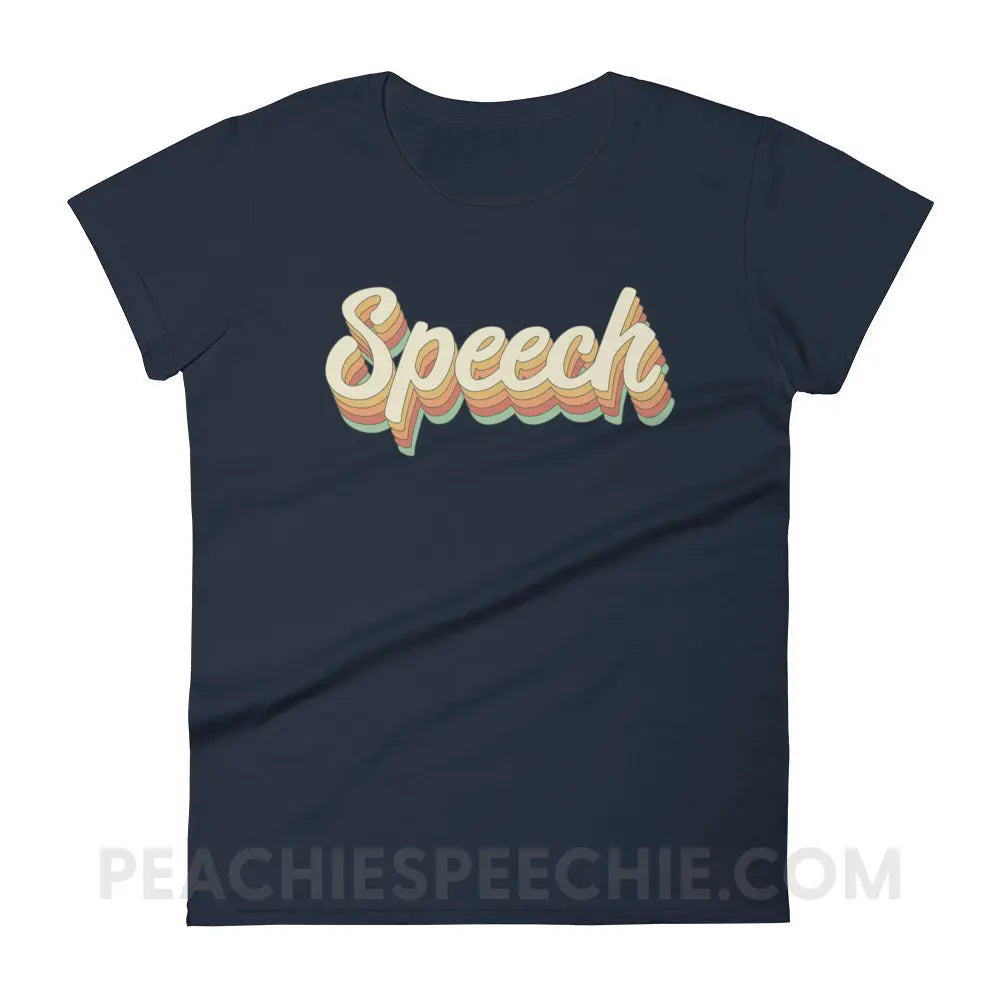 Speech Stack Women’s Trendy Tee - Navy / S peachiespeechie.com