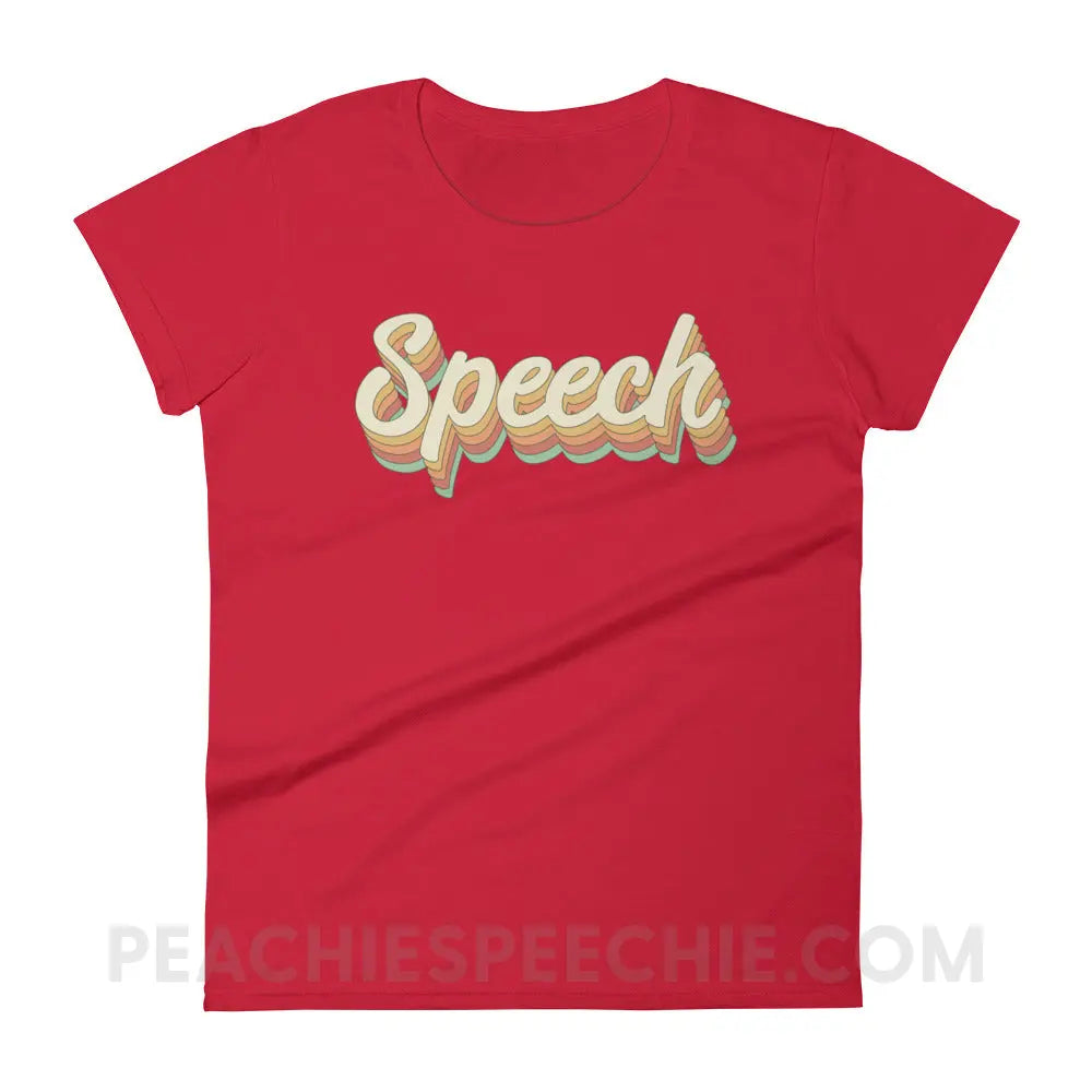 Speech Stack Women’s Trendy Tee - True Red / S peachiespeechie.com