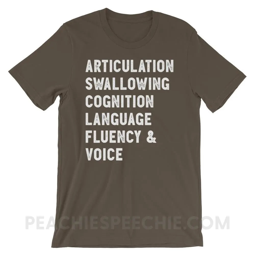 Speech Stuff Premium Soft Tee - Army / M - T-Shirts & Tops peachiespeechie.com