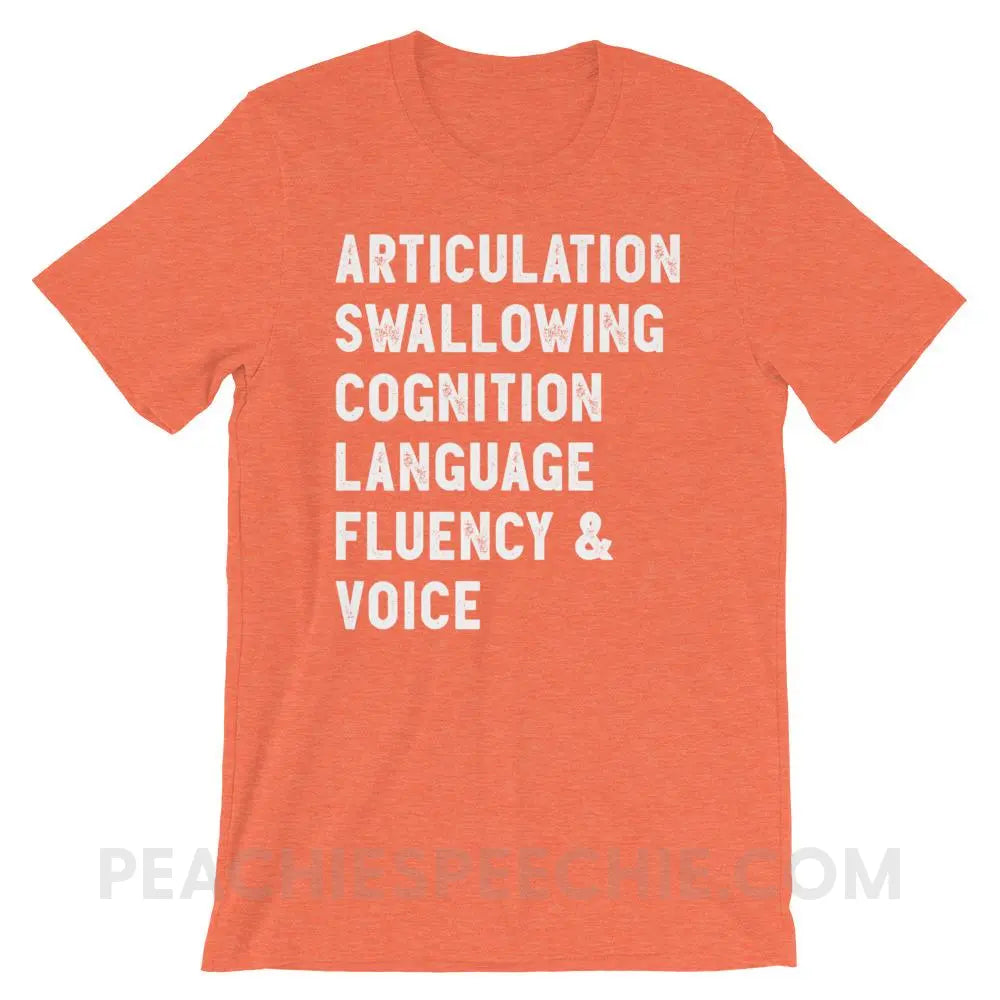 Speech Stuff Premium Soft Tee - Heather Orange / S - T-Shirts & Tops peachiespeechie.com