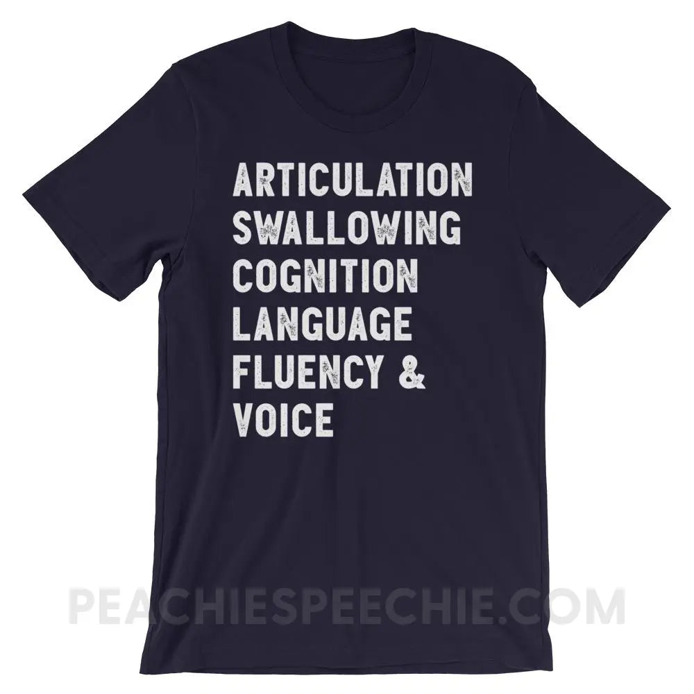 Speech Stuff Premium Soft Tee - Navy / XS - T-Shirts & Tops peachiespeechie.com