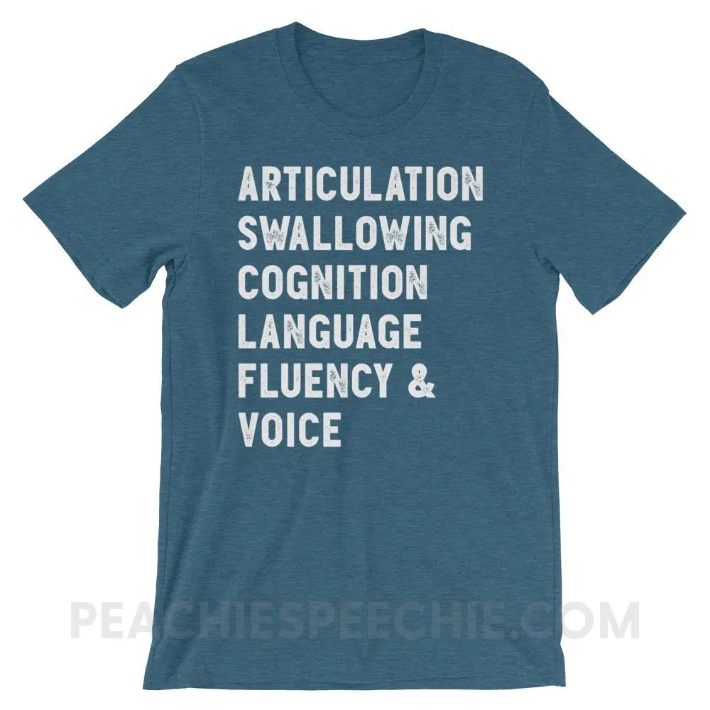 Speech Stuff Premium Soft Tee - Heather Deep Teal / S - T-Shirts & Tops peachiespeechie.com