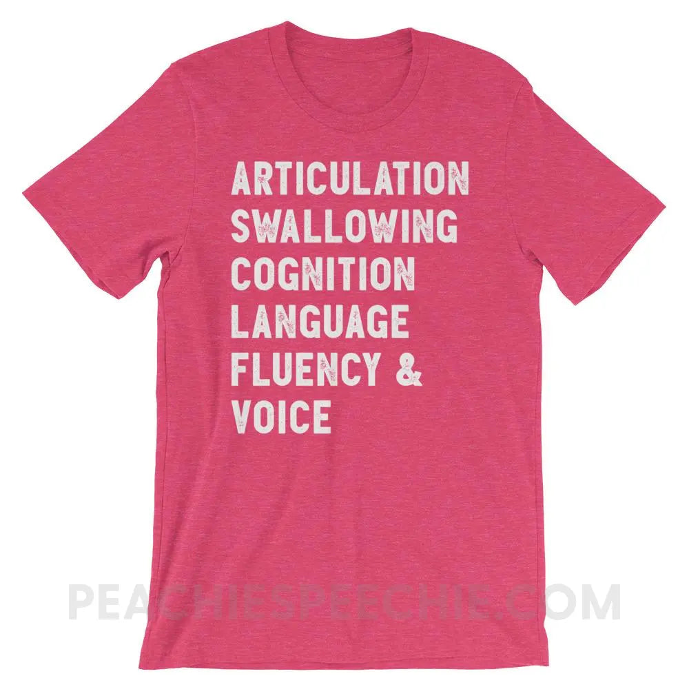 Speech Stuff Premium Soft Tee - Heather Raspberry / S - T-Shirts & Tops peachiespeechie.com