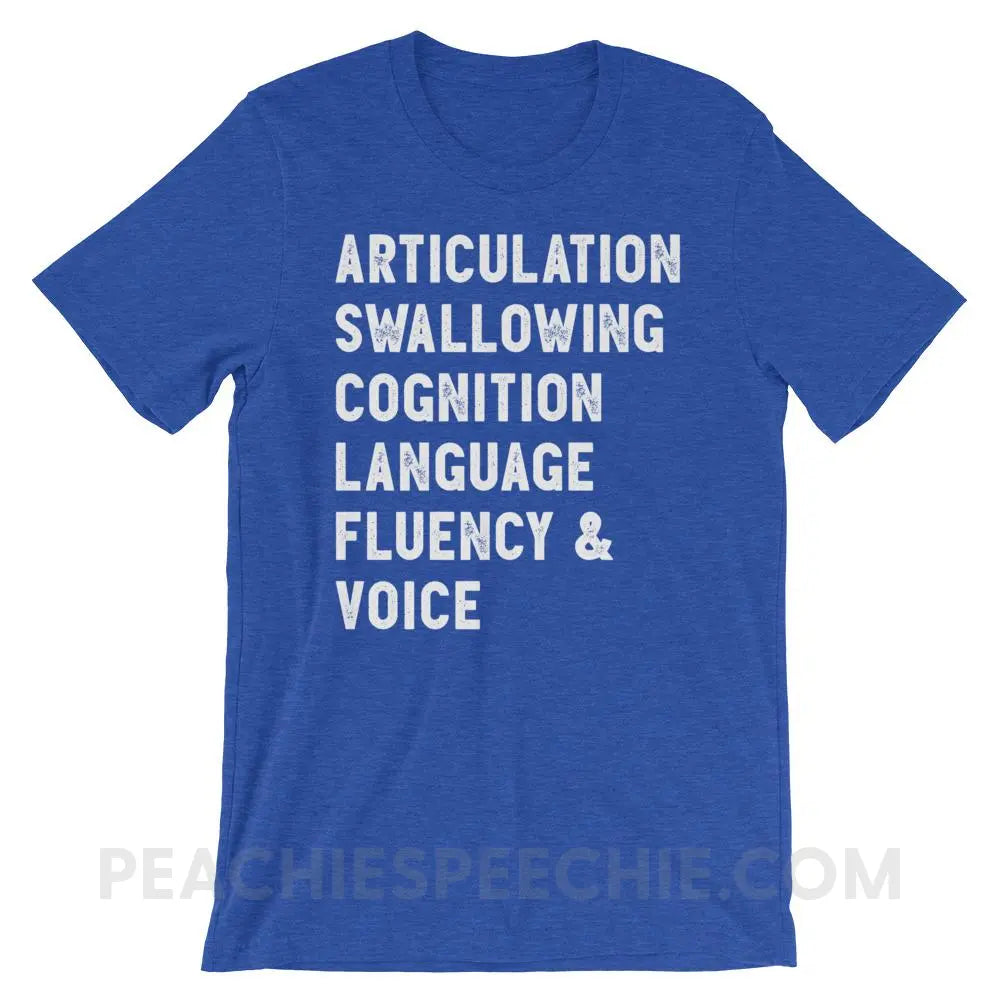 Speech Stuff Premium Soft Tee - Heather True Royal / S - T-Shirts & Tops peachiespeechie.com