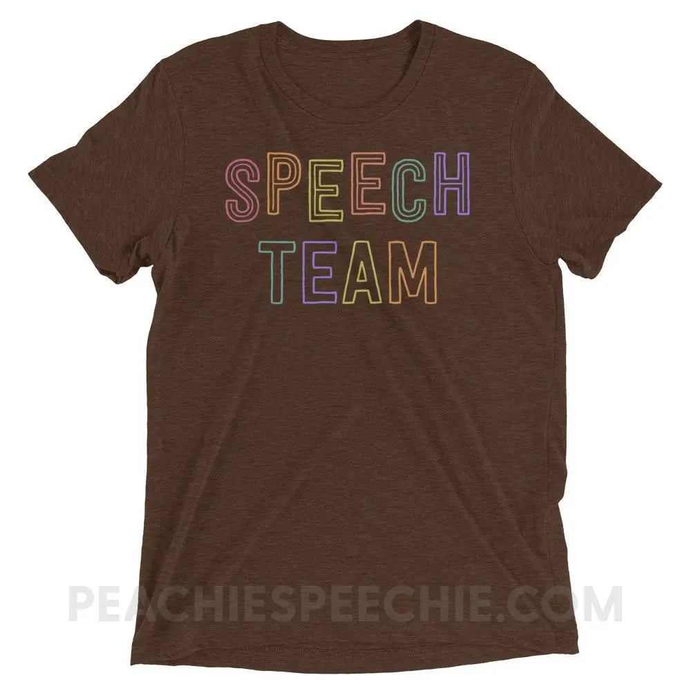 Speech Team Tri-Blend Tee - Brown Triblend / XS - T-Shirts & Tops peachiespeechie.com