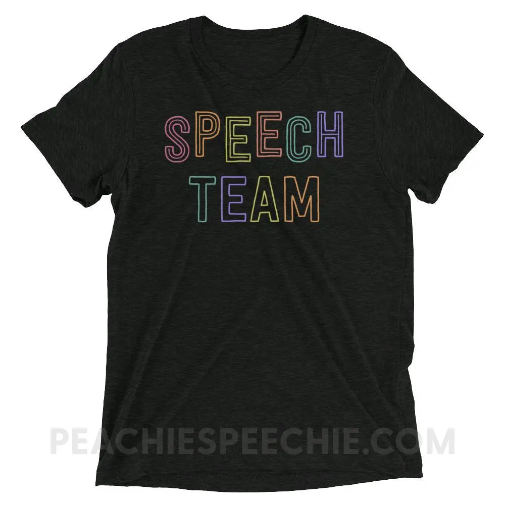 Speech Team Tri-Blend Tee - Charcoal-Black Triblend / XS - T-Shirts & Tops peachiespeechie.com
