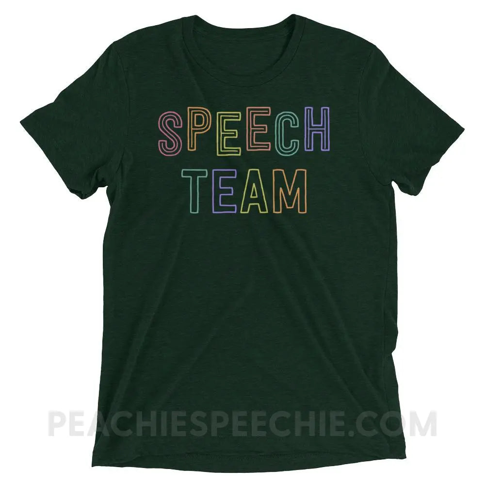 Speech Team Tri-Blend Tee - Emerald Triblend / XS - T-Shirts & Tops peachiespeechie.com