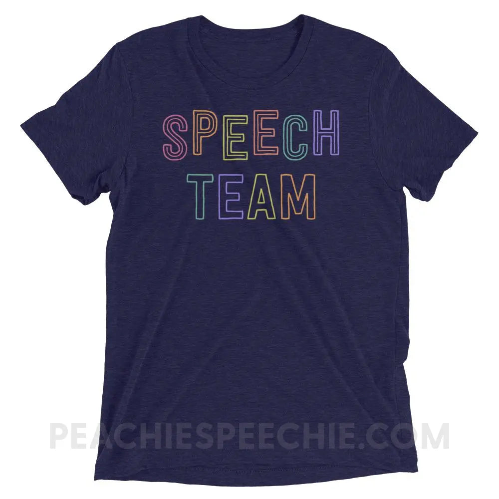 Speech Team Tri-Blend Tee - Navy Triblend / XS - T-Shirts & Tops peachiespeechie.com