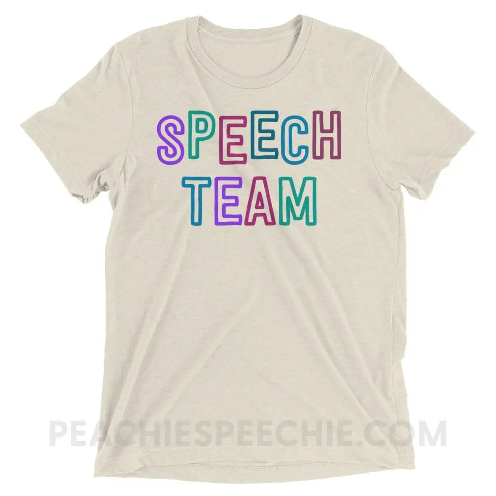 Speech Team Tri-Blend Tee - Oatmeal Triblend / XS - T-Shirts & Tops peachiespeechie.com