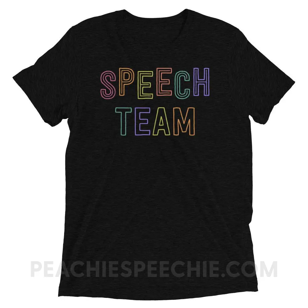 Speech Team Tri-Blend Tee - Solid Black Triblend / XS - T-Shirts & Tops peachiespeechie.com