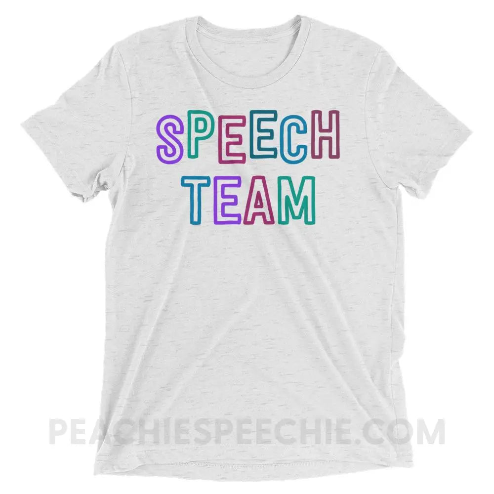 Speech Team Tri-Blend Tee - White Fleck Triblend / XS - T-Shirts & Tops peachiespeechie.com