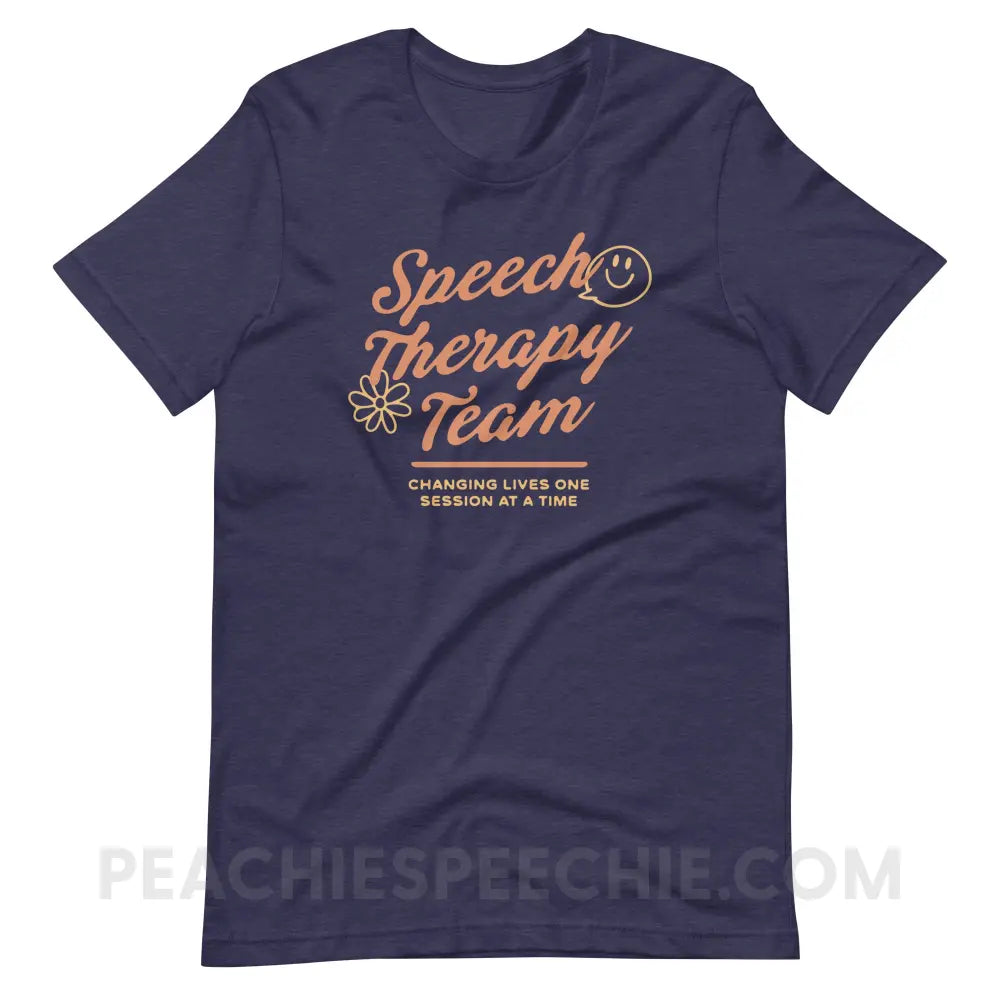 Speech Team Changing Lives Premium Soft Tee - Heather Midnight Navy / XS - peachiespeechie.com