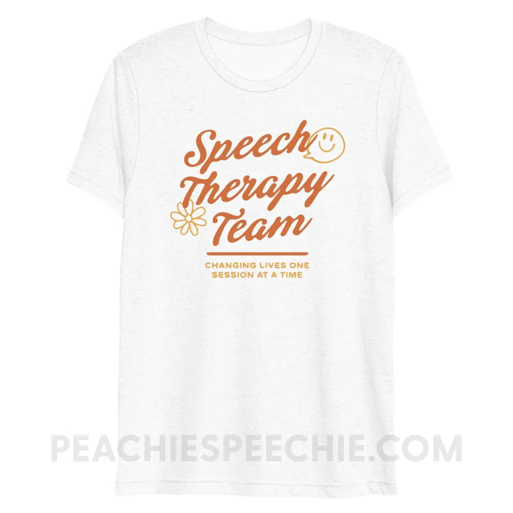 Speech Team Changing Lives Tri-Blend Tee - Solid White Triblend / XS - peachiespeechie.com