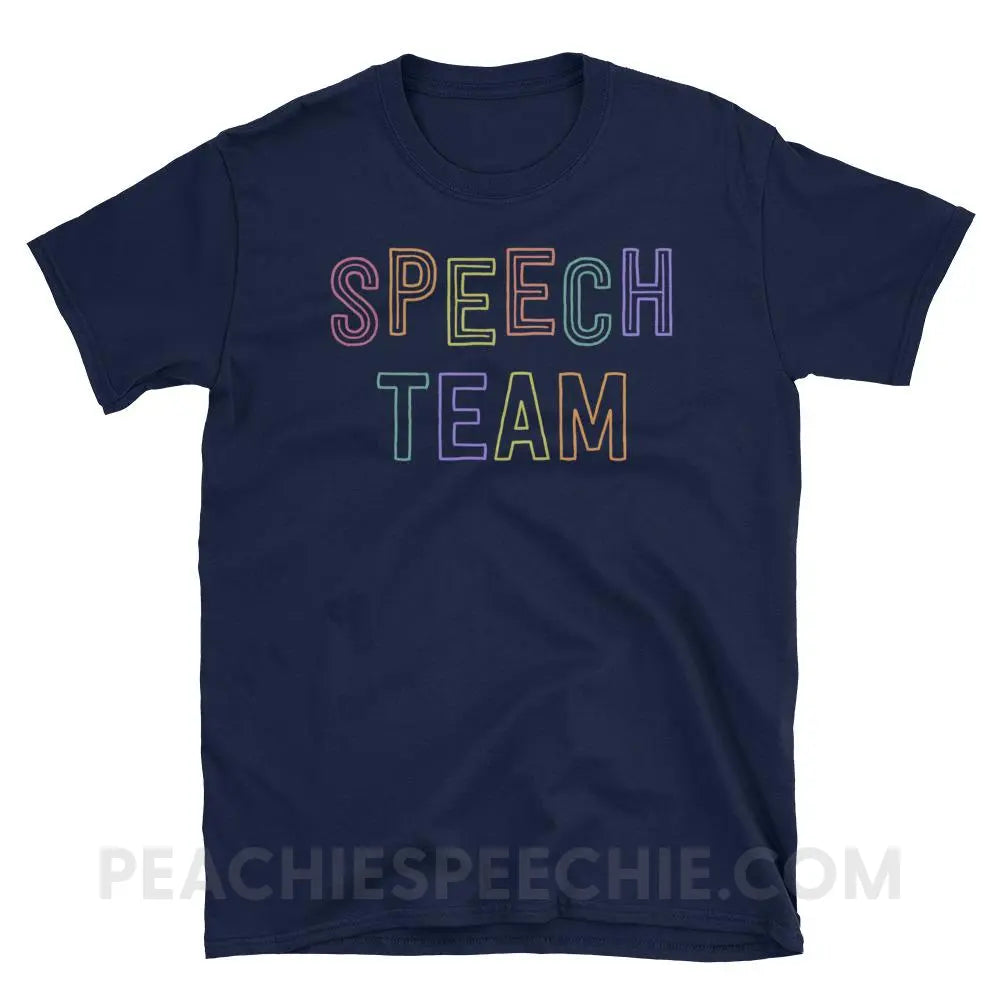 Speech Team Classic Tee - Navy / S - T-Shirts & Tops peachiespeechie.com