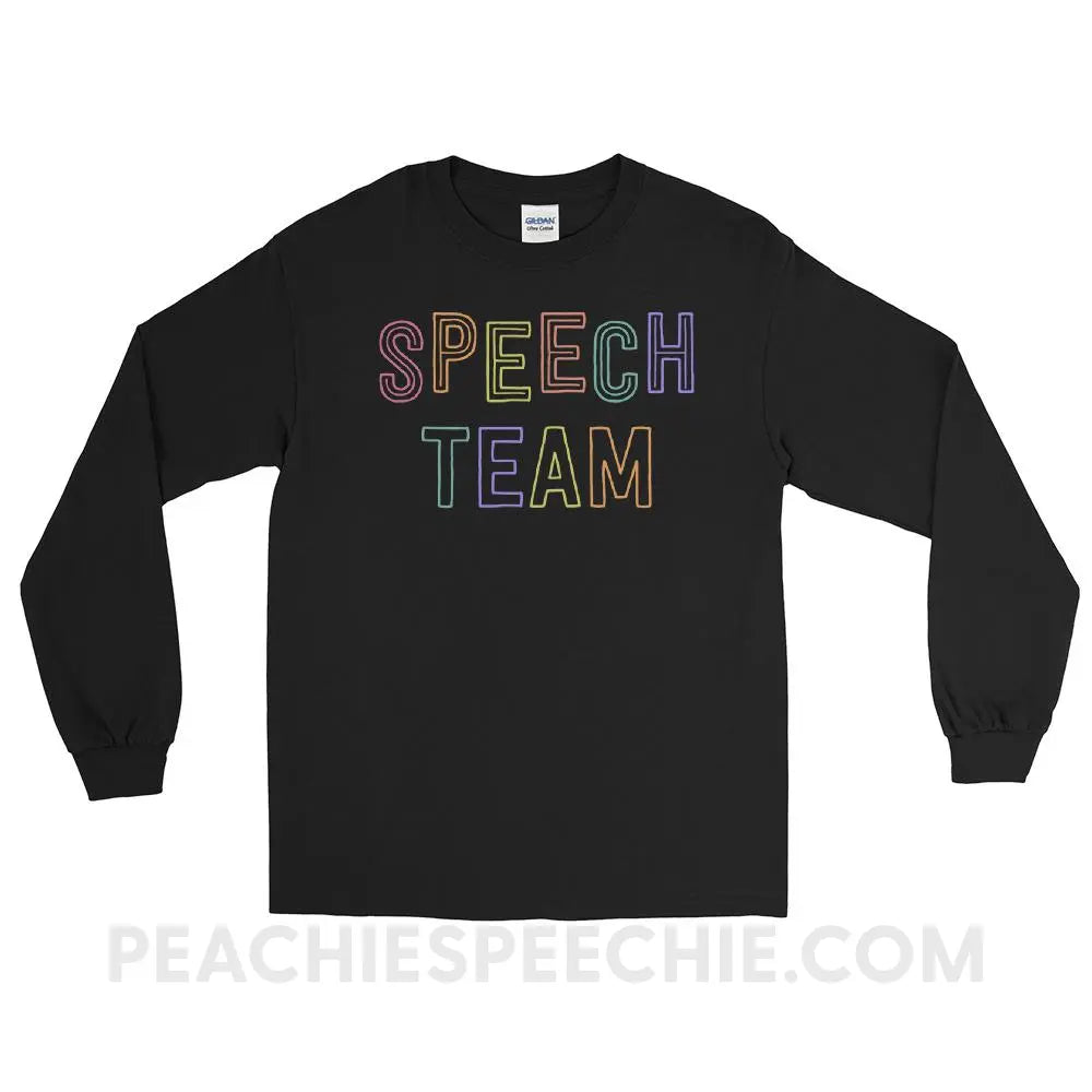 Speech Team Long Sleeve Tee - Black / S - T-Shirts & Tops peachiespeechie.com
