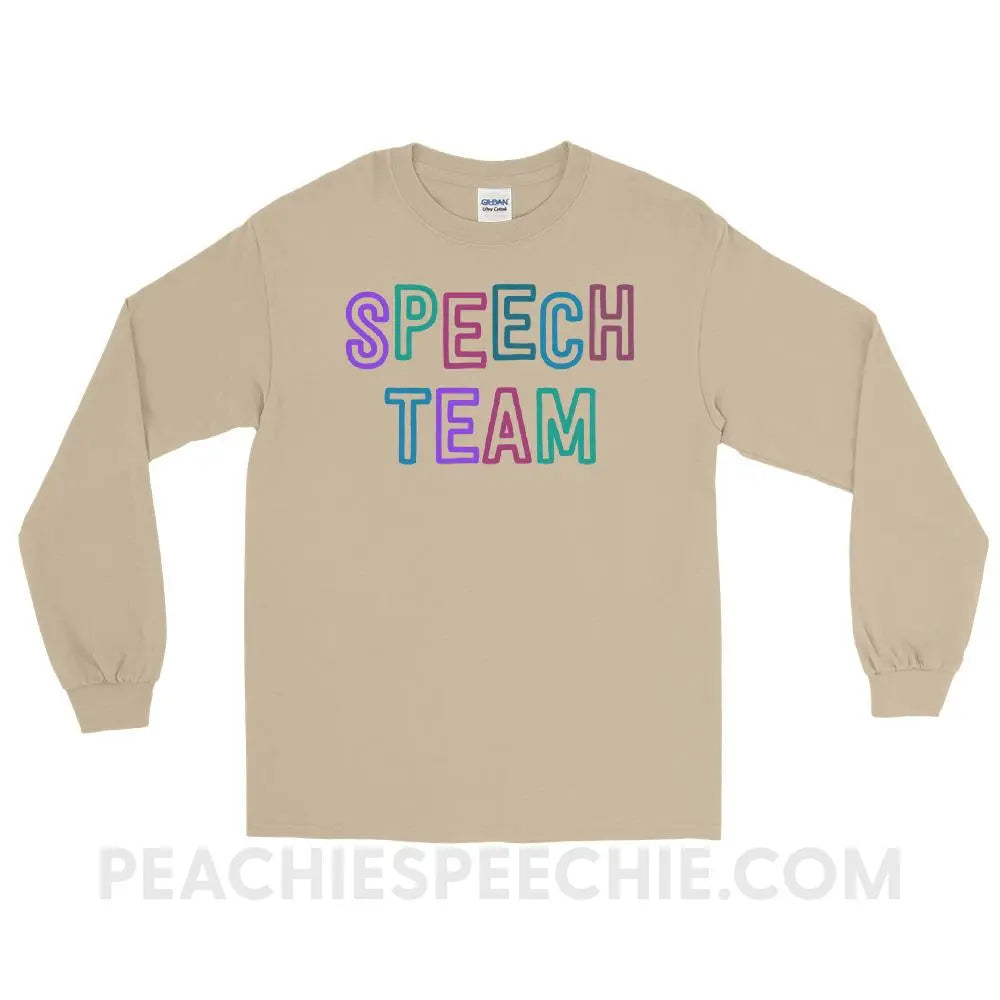 Speech Team Long Sleeve Tee - Sand / S - T-Shirts & Tops peachiespeechie.com
