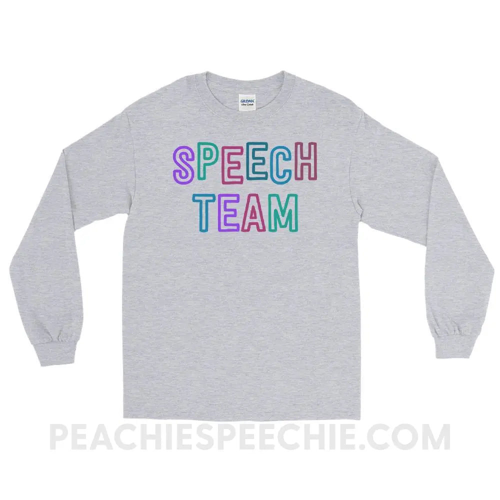 Speech Team Long Sleeve Tee - Sport Grey / S - T-Shirts & Tops peachiespeechie.com