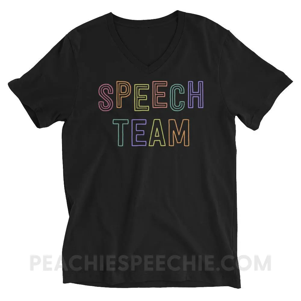 Speech Team Soft V-Neck - Black / S - T-Shirts & Tops peachiespeechie.com