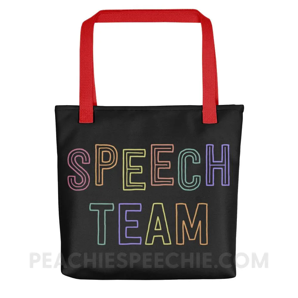 Speech Team Tote Bag - Red - Bags peachiespeechie.com