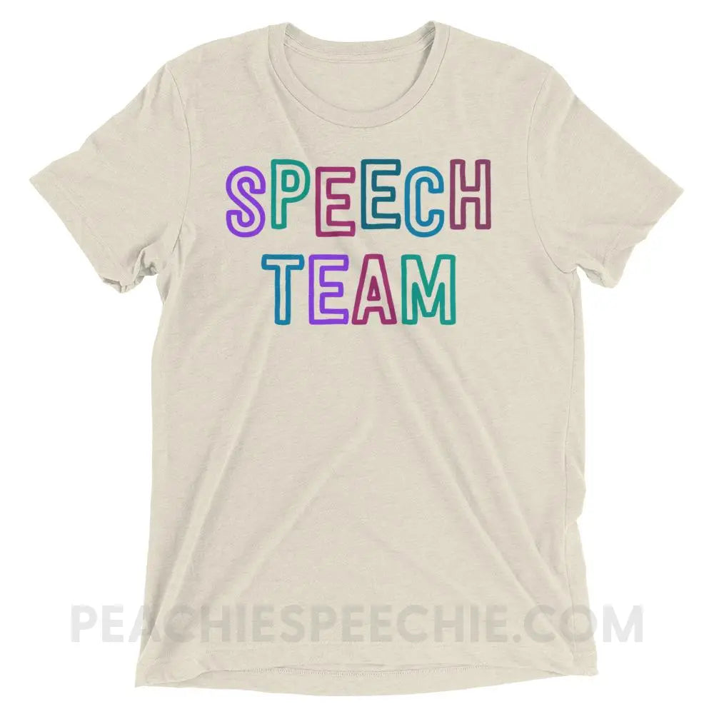 Speech Team Tri-Blend Tee - Oatmeal Triblend / XS - T-Shirts & Tops peachiespeechie.com