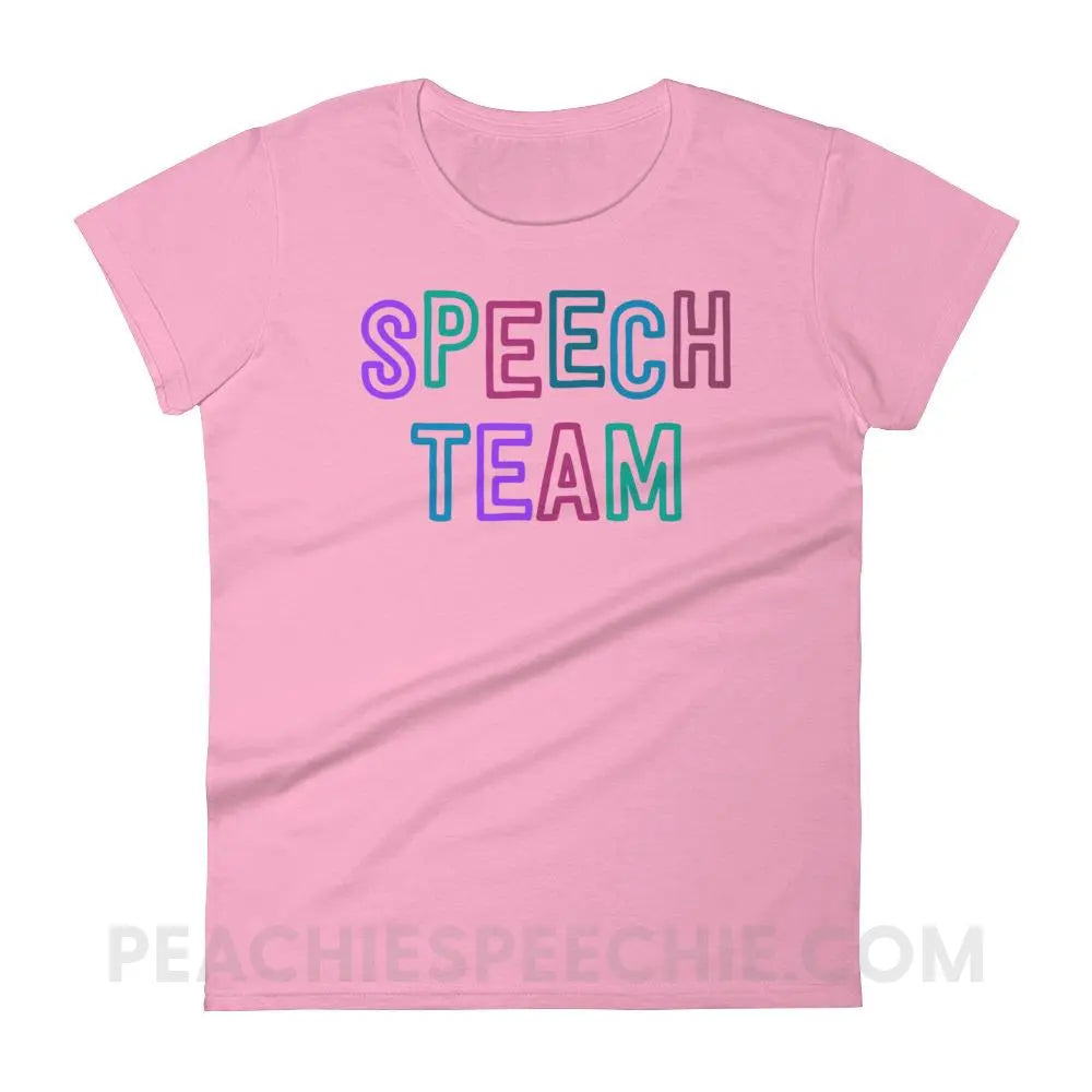 Speech Team Women’s Trendy Tee - CharityPink / S - T-Shirts & Tops peachiespeechie.com