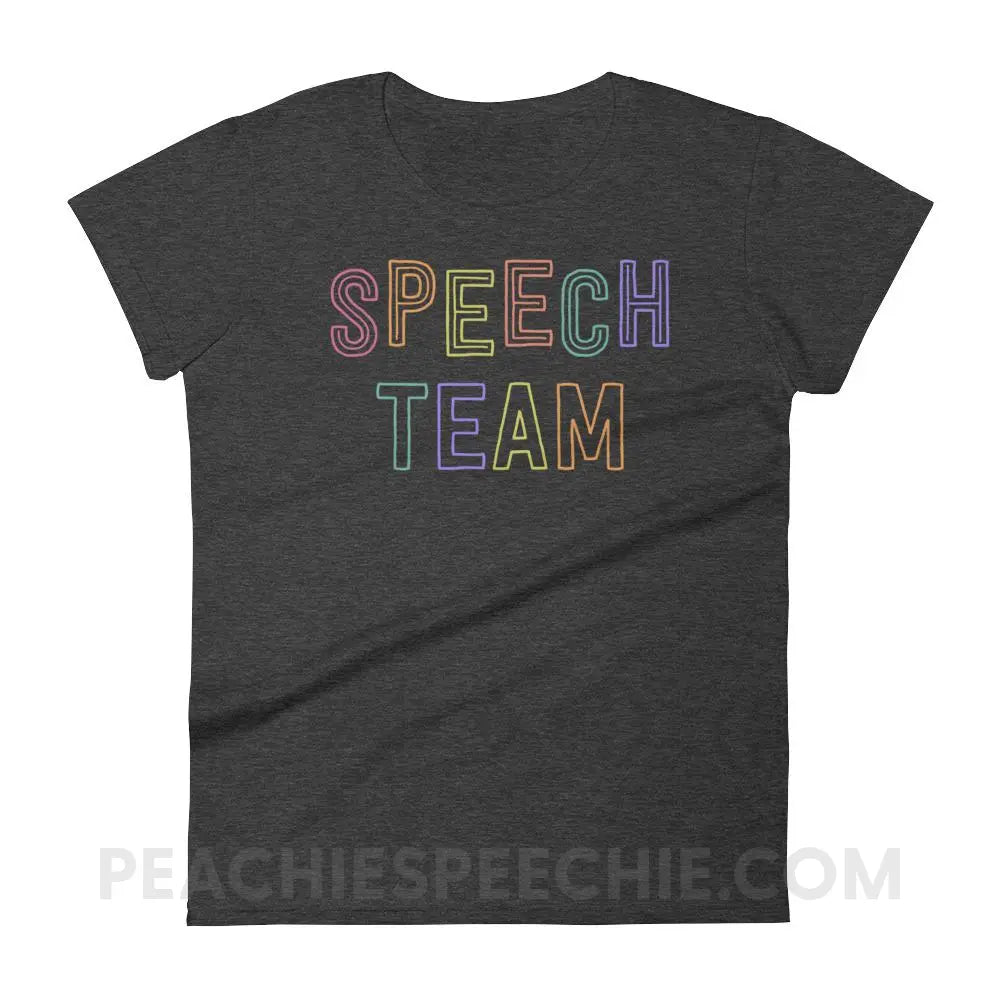 Speech Team Women’s Trendy Tee - Heather Dark Grey / S - T-Shirts & Tops peachiespeechie.com