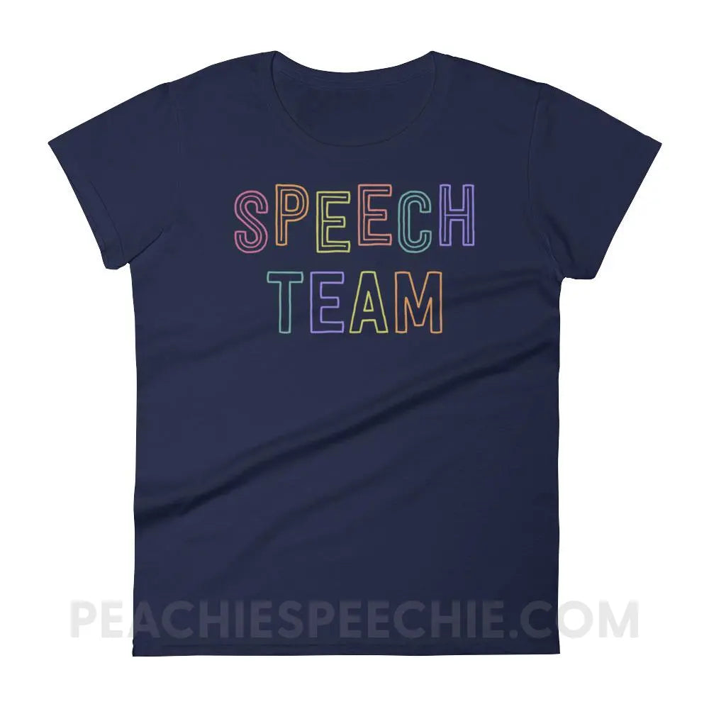 Speech Team Women’s Trendy Tee - Navy / S - T-Shirts & Tops peachiespeechie.com