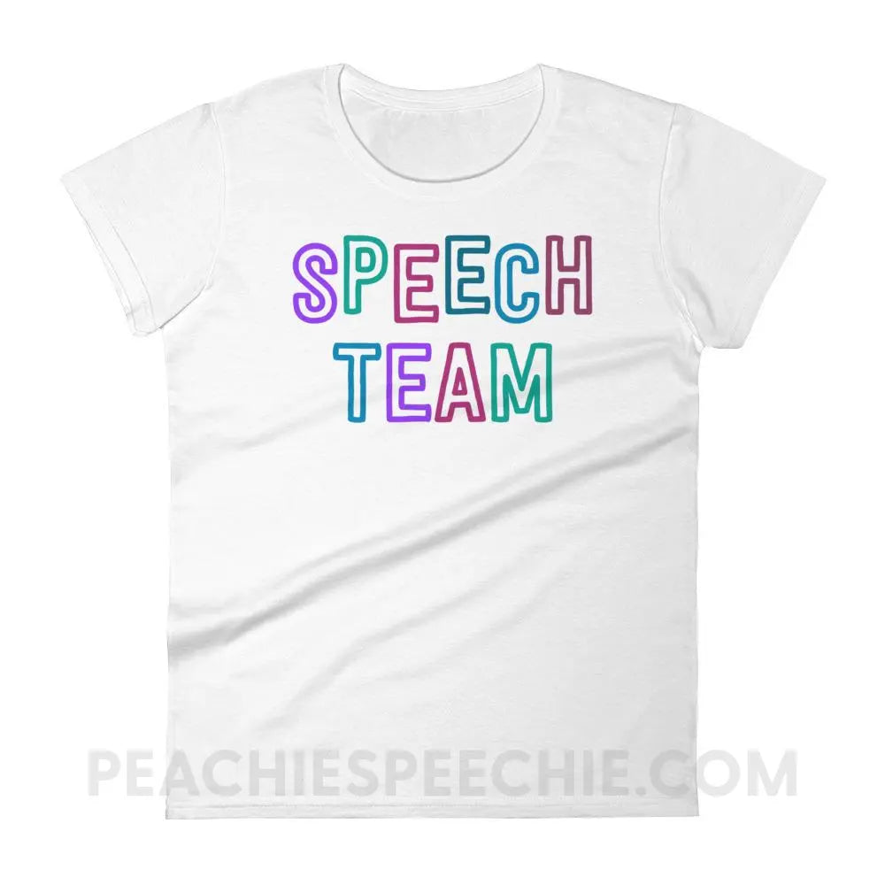 Speech Team Women’s Trendy Tee - White / S - T-Shirts & Tops peachiespeechie.com