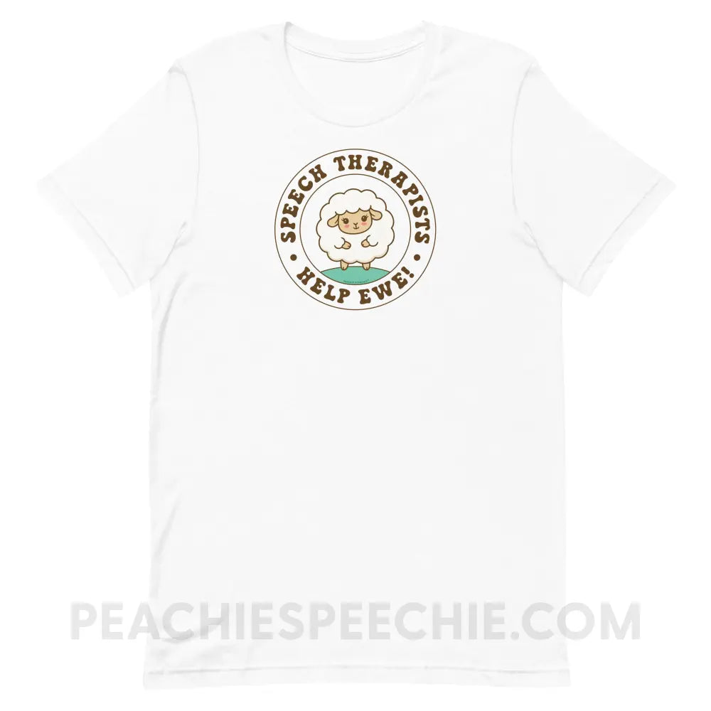 Speech Therapists Help Ewe Premium Soft Tee - White / XS - peachiespeechie.com
