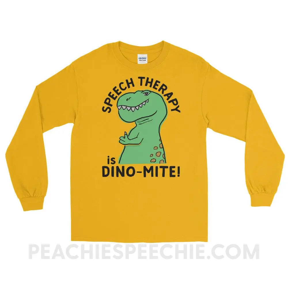 Speech Therapy is Dino - Mite Long Sleeve Tee - T - Shirts & Tops peachiespeechie.com