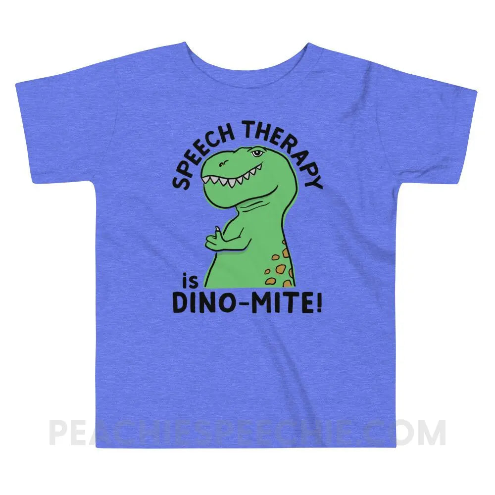 Speech Therapy is Dino-Mite Toddler Shirt - Heather Columbia Blue / 2T - Youth & Baby peachiespeechie.com