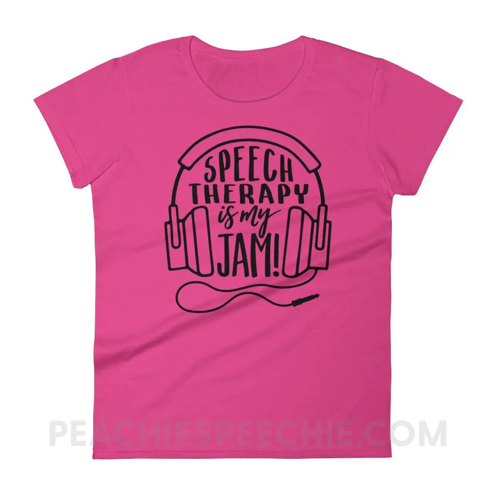Speech Therapy Is My Jam Women’s Trendy Tee - T-Shirts & Tops peachiespeechie.com