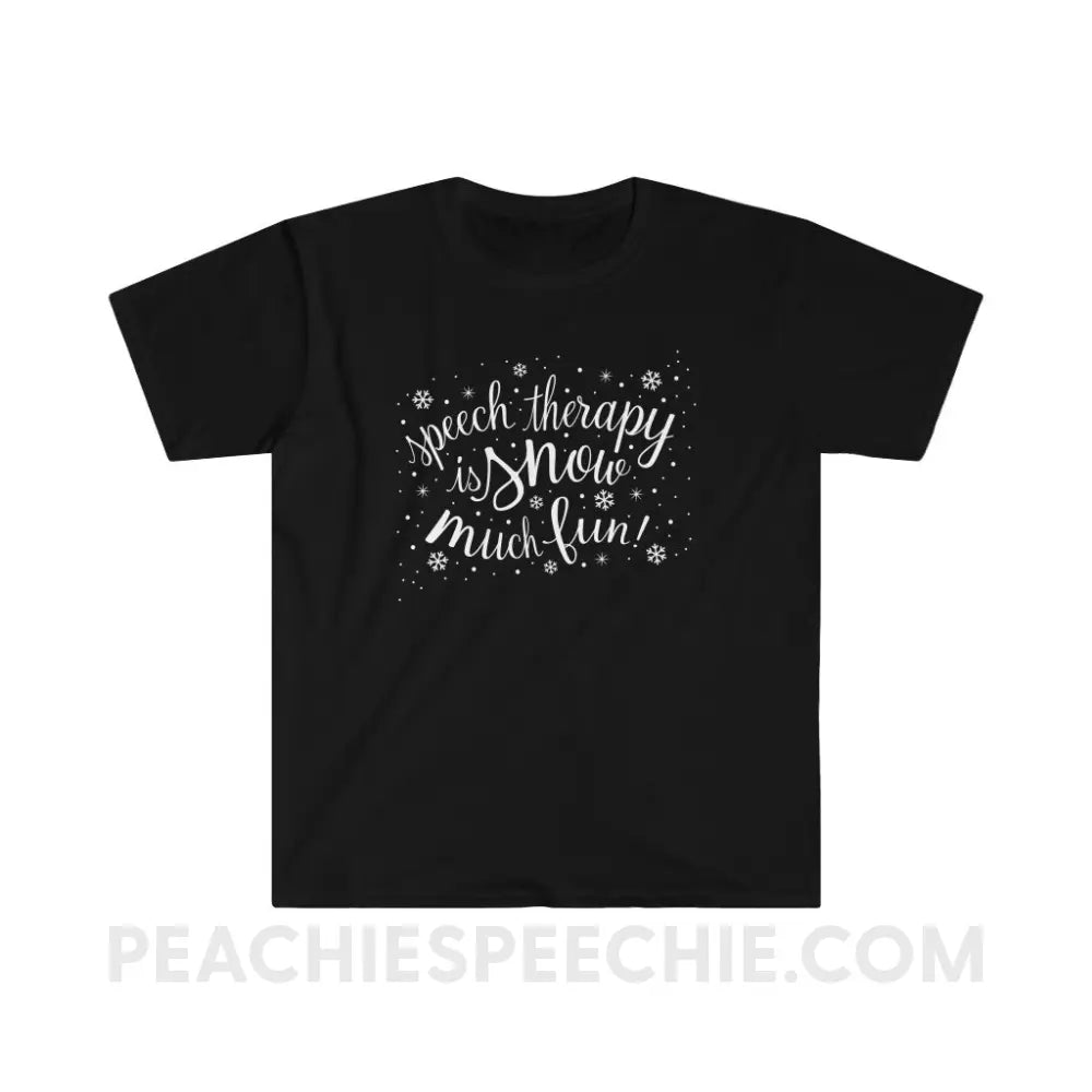Speech Therapy is Snow Much Fun Classic Tee - Black / S - T-Shirt peachiespeechie.com