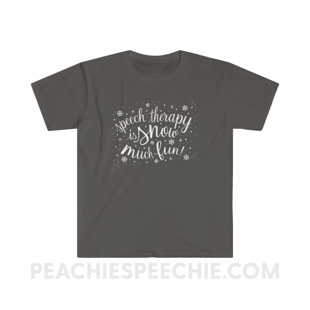 Speech Therapy is Snow Much Fun Classic Tee - Charcoal / S - T-Shirt peachiespeechie.com