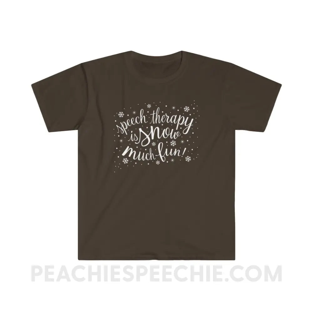 Speech Therapy is Snow Much Fun Classic Tee - Dark Chocolate / S - T-Shirt peachiespeechie.com