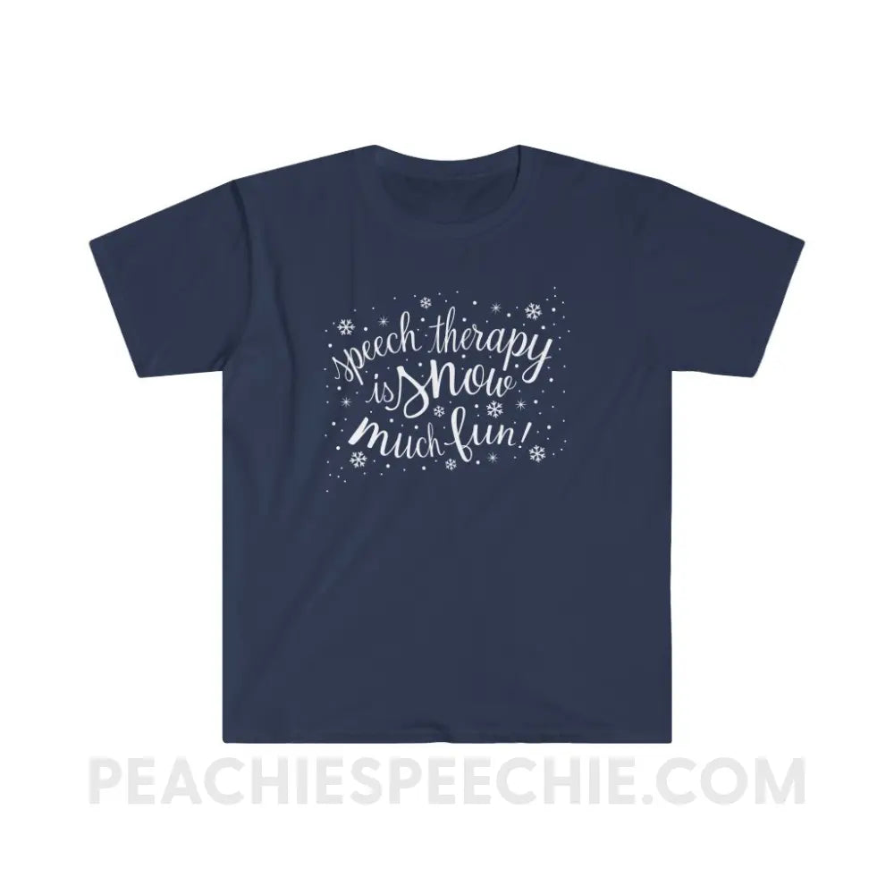 Speech Therapy is Snow Much Fun Classic Tee - Navy / S - T-Shirt peachiespeechie.com