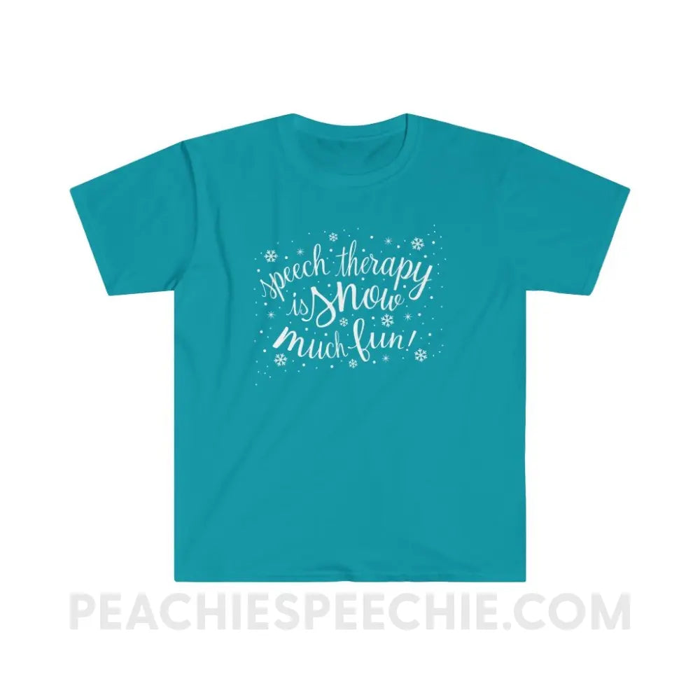 Speech Therapy is Snow Much Fun Classic Tee - Tropical Blue / S - T-Shirt peachiespeechie.com
