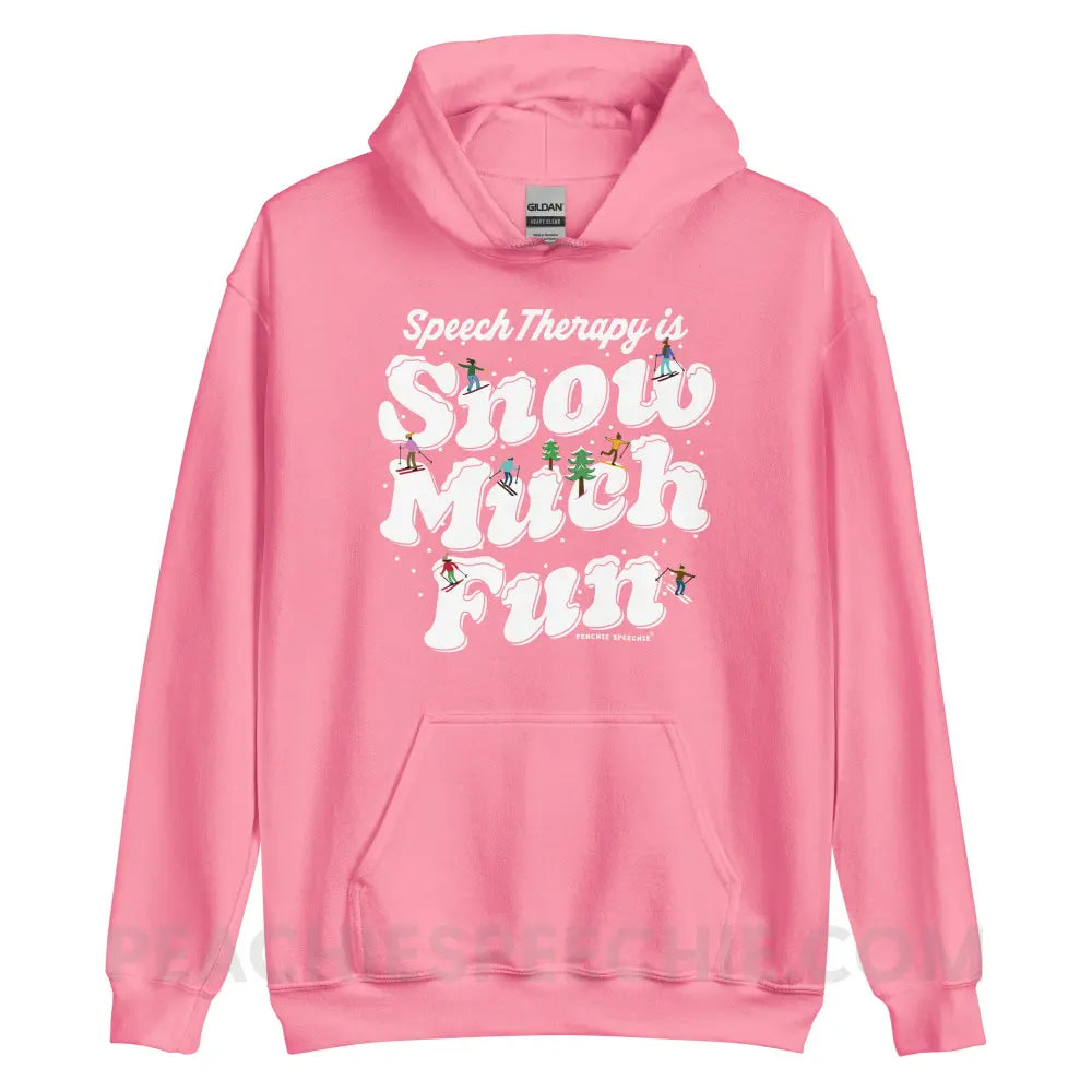 Speech Therapy is Snow Much Fun Classic Hoodie - Azalea / S - peachiespeechie.com