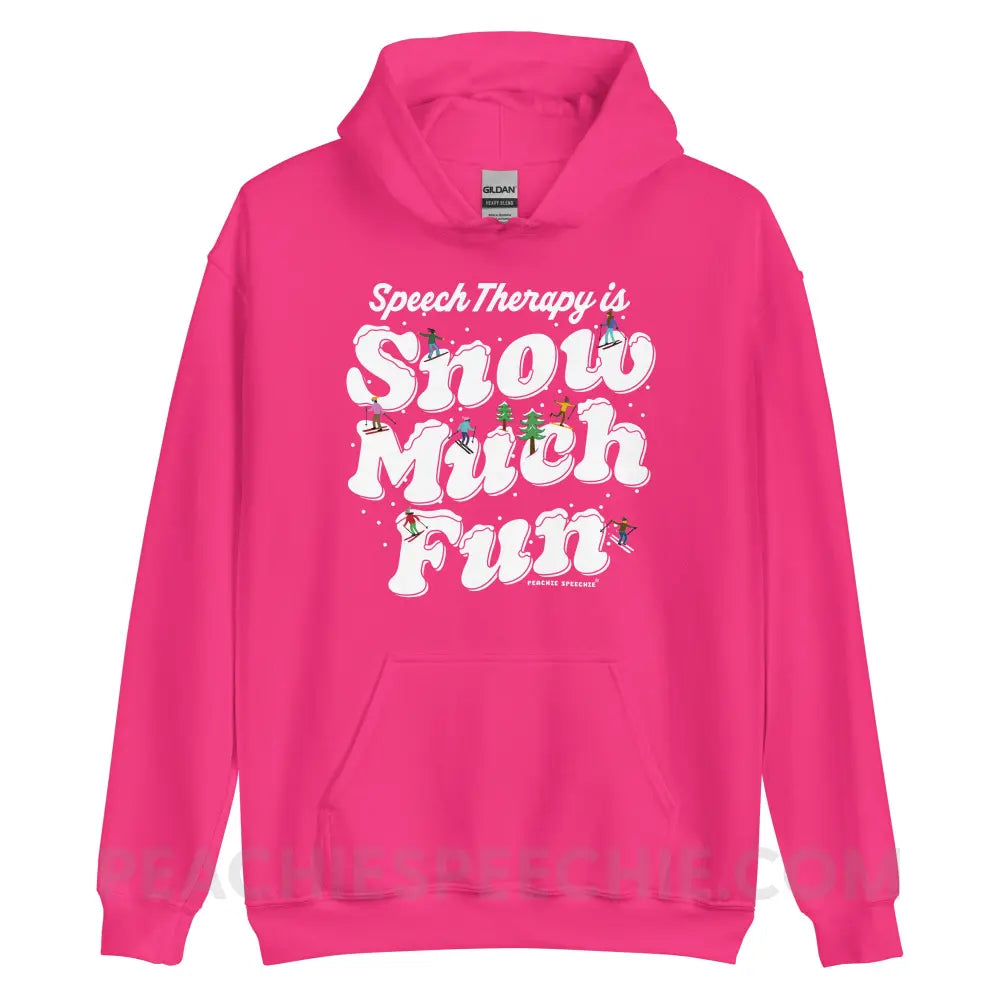 Speech Therapy is Snow Much Fun Classic Hoodie - Heliconia / S - peachiespeechie.com