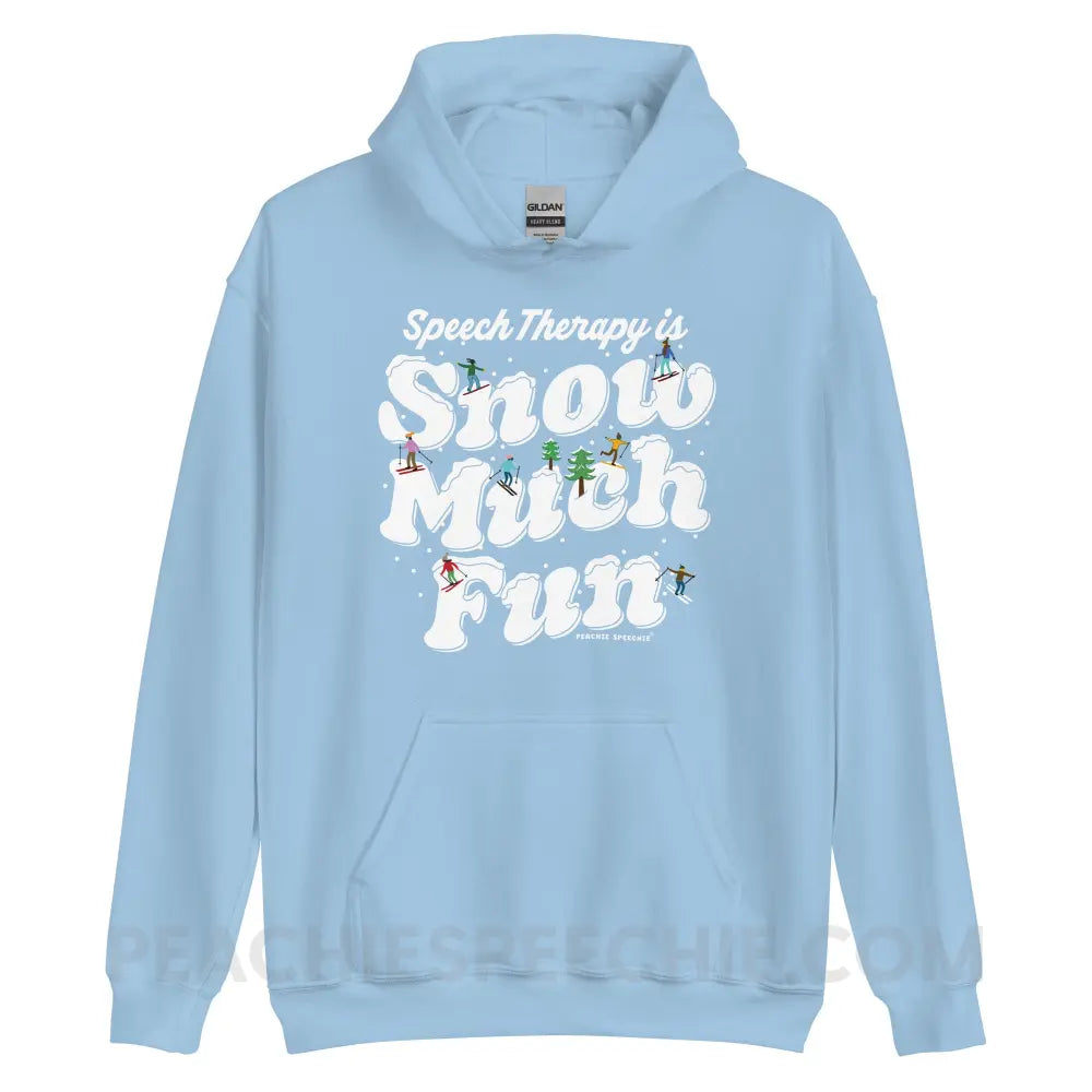 Speech Therapy is Snow Much Fun Classic Hoodie - Light Blue / S - peachiespeechie.com