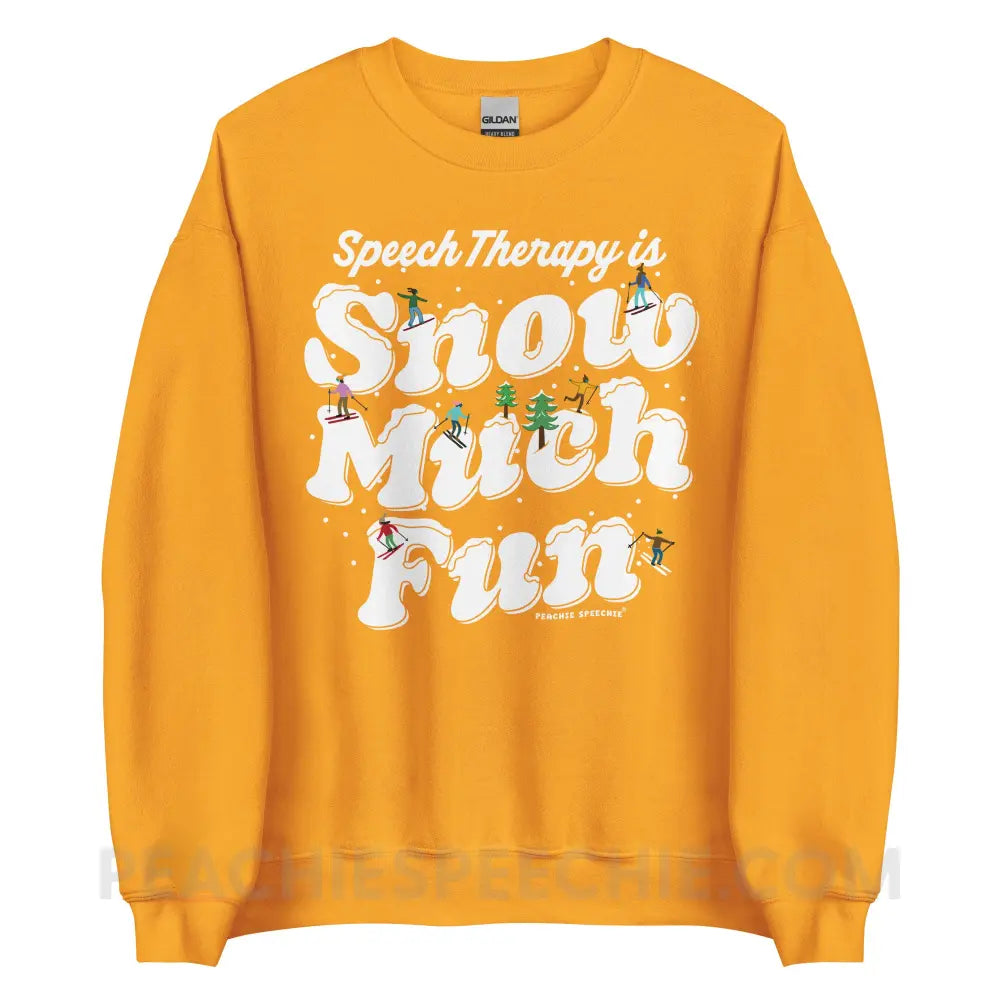 Speech Therapy is Snow Much Fun Classic Sweatshirt - Gold / S - peachiespeechie.com