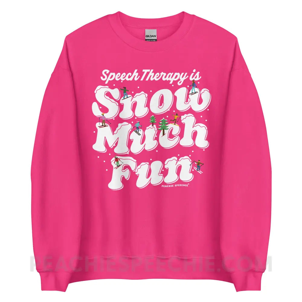 Speech Therapy is Snow Much Fun Classic Sweatshirt - Heliconia / S - peachiespeechie.com