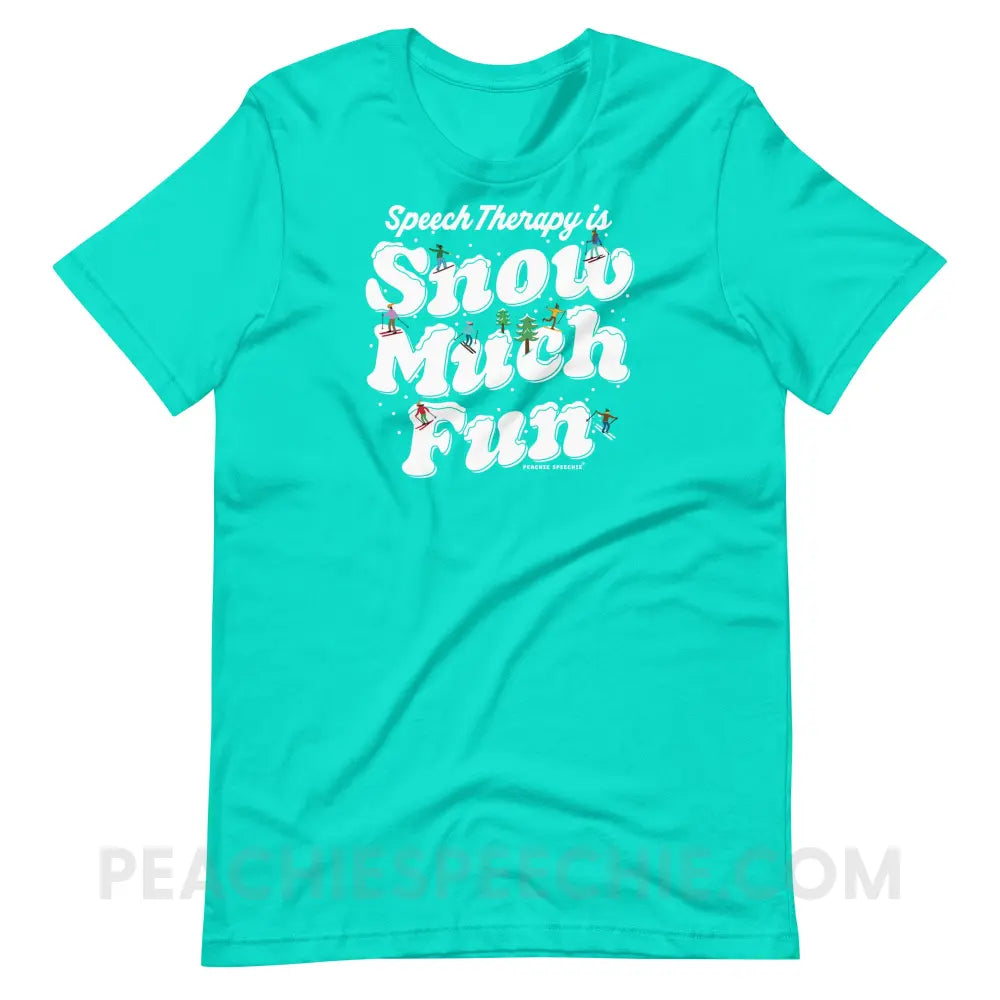 Speech Therapy is Snow Much Fun Premium Soft Tee - Teal / S - peachiespeechie.com