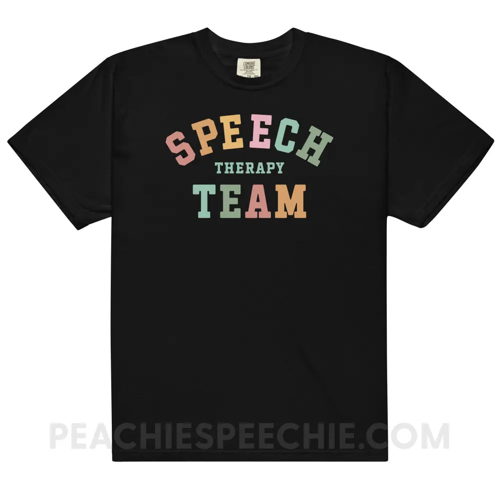 Speech Therapy Team Comfort Colors Tee - Black / S - peachiespeechie.com