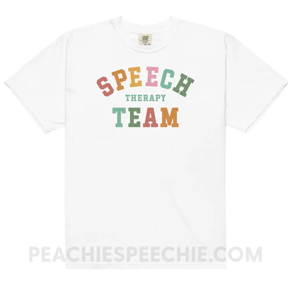 Speech Therapy Team Comfort Colors Tee - White / S - peachiespeechie.com