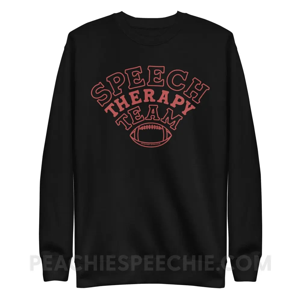 Speech Therapy Team Football Fave Crewneck - Black / S - peachiespeechie.com