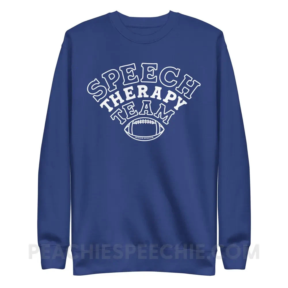 Speech Therapy Team Football Fave Crewneck - Royal / S - peachiespeechie.com