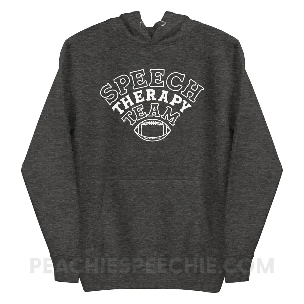 Speech Therapy Team Football Fave Hoodie - Charcoal Heather / S peachiespeechie.com