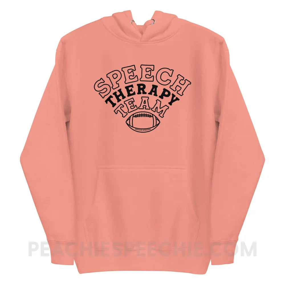 Speech Therapy Team Football Fave Hoodie - Dusty Rose / S peachiespeechie.com