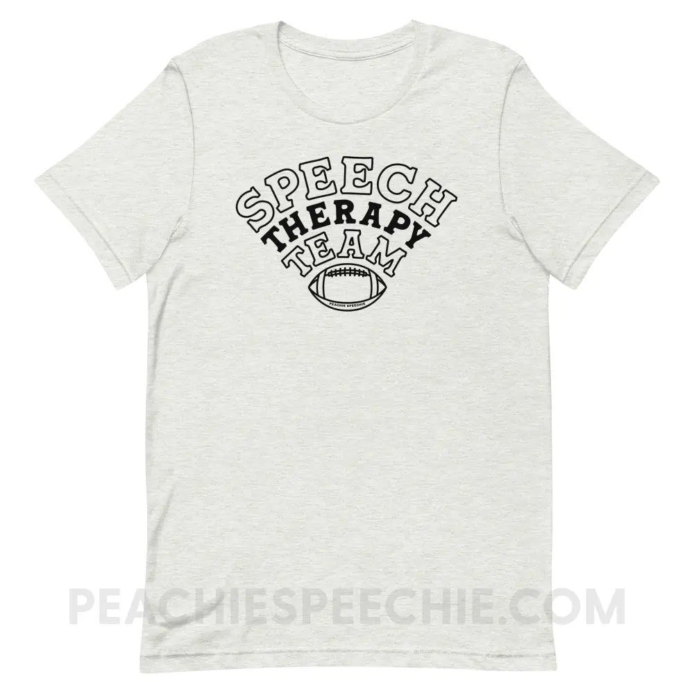 Speech Therapy Team Football Premium Soft Tee - Ash / S - peachiespeechie.com